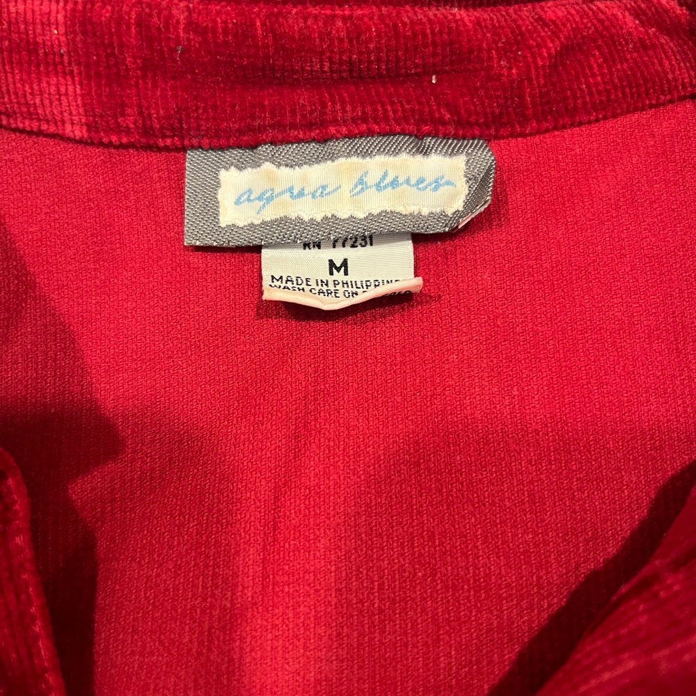Red Button-Up Women's Top - Picture 3 of 4